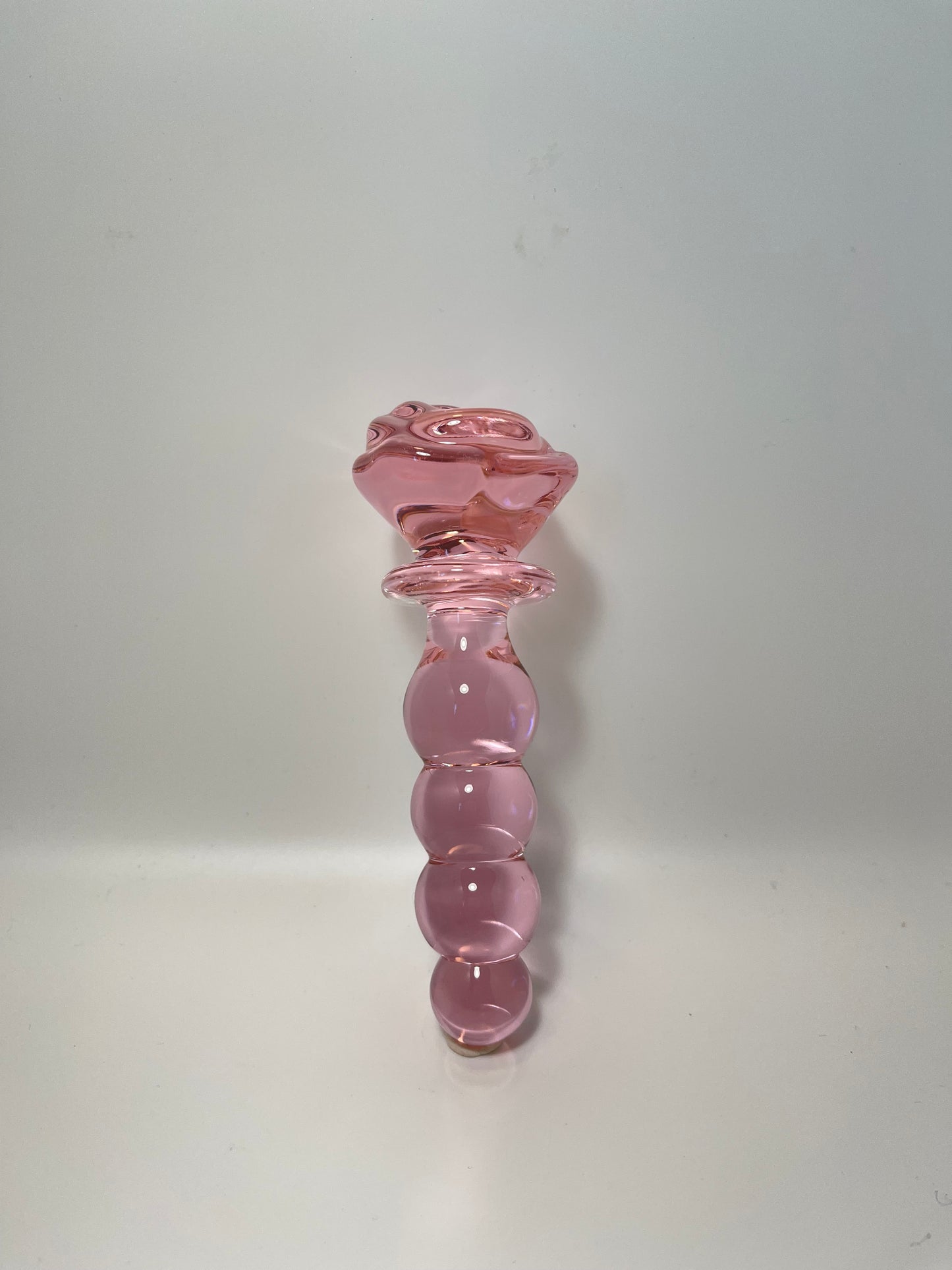 Rose Crystal Glass Dildo/ Pink Massage Wand / Anal Plug for beginner