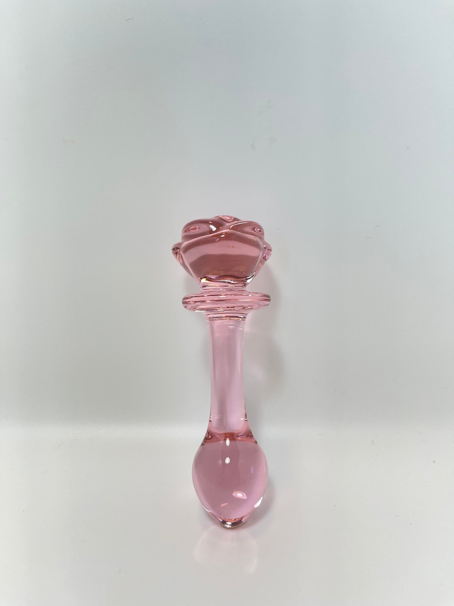 Rose Crystal Glass Dildo/ Pink Massage Wand / Anal Plug for beginner