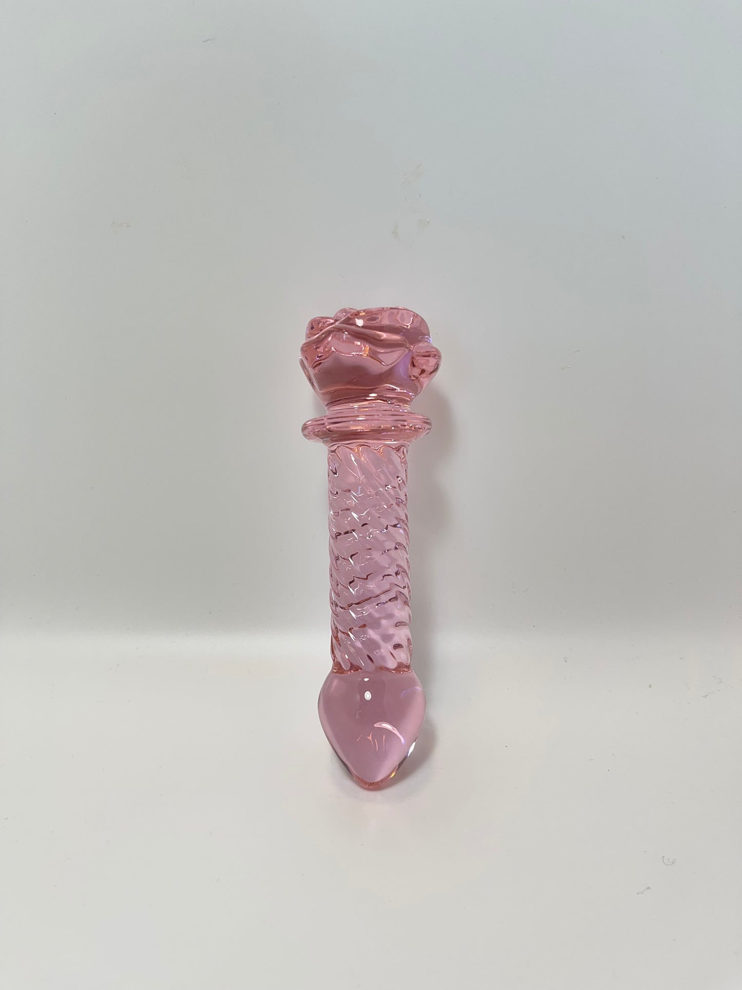 Rose Crystal Glass Dildo/ Pink Massage Wand / Anal Plug for beginner