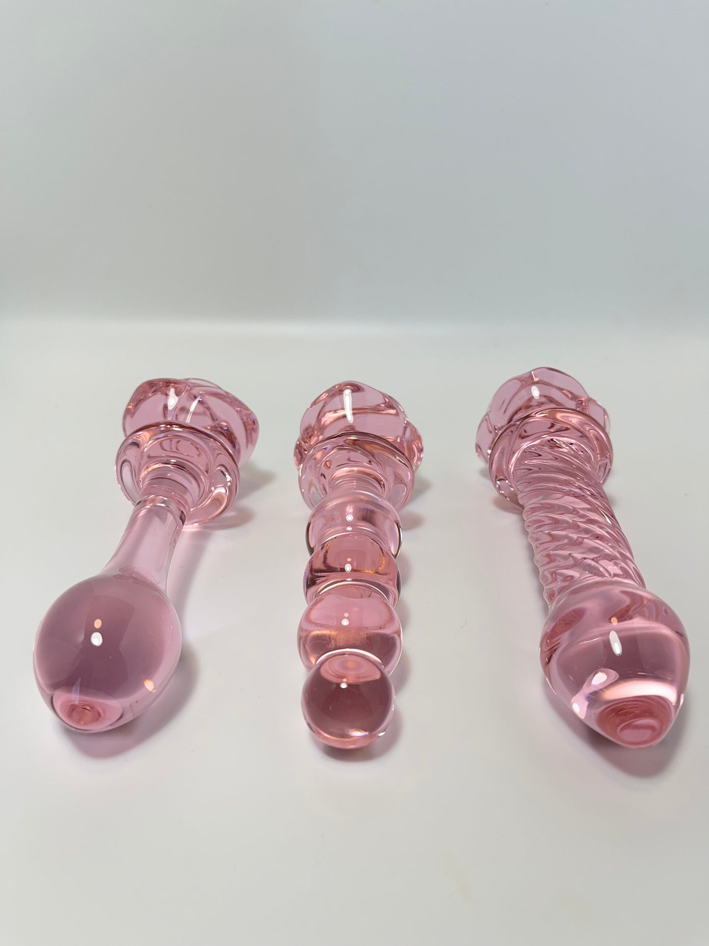 Rose Crystal Glass Dildo/ Pink Massage Wand / Anal Plug for beginner