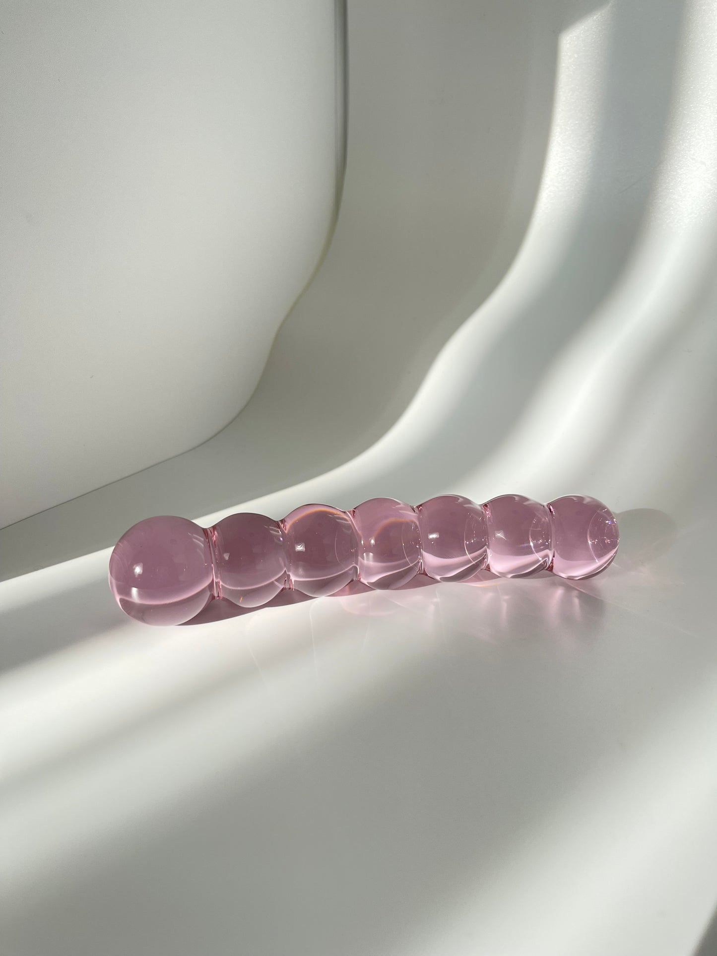 Pink Bubbles Crystal Glass Dildo/ Pink Anal Plug for women