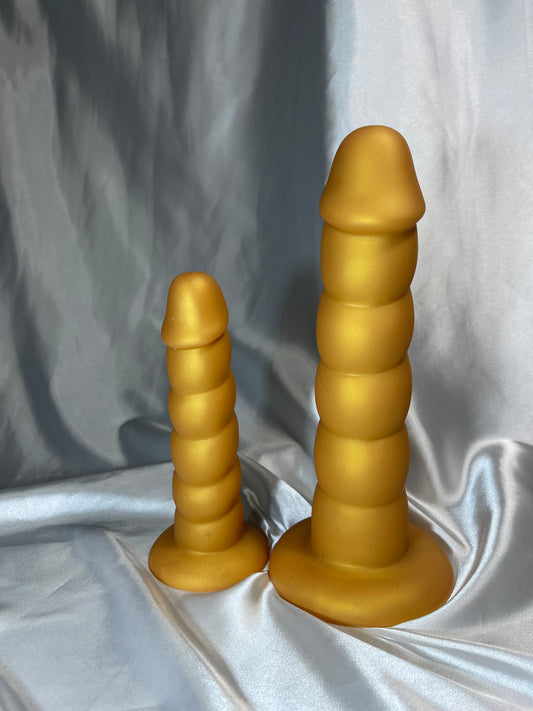 Extra Large Dildo 9.45" With Suction cup/ Enormous size adult toy/ huge anal plug/ Pearl gold